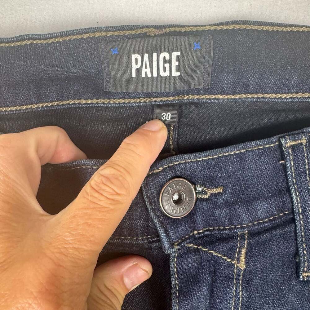 Paige Jeans Size 31 Dark Blue Denim Slim Straight - Picture 2 of 14